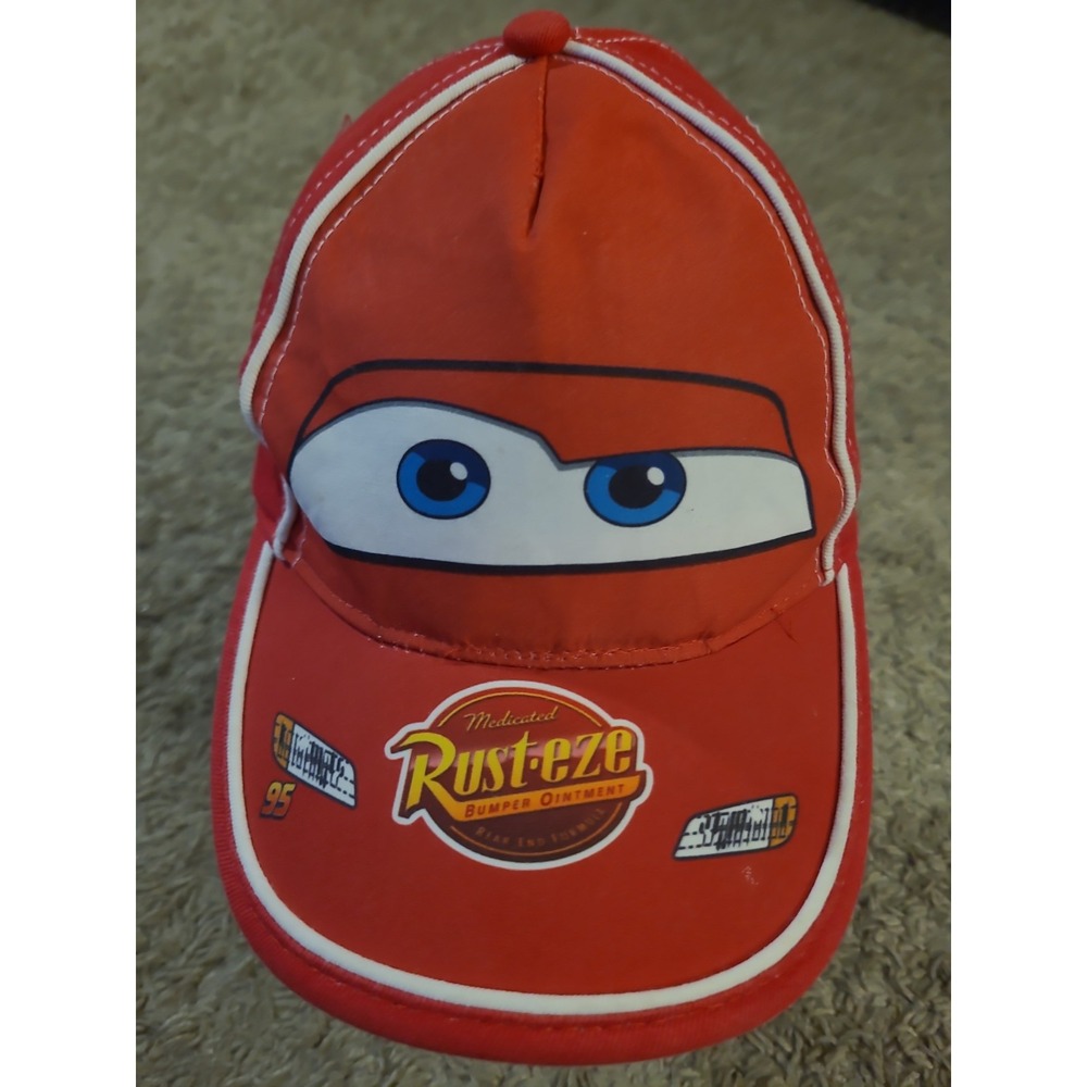 Disney Pixar Cars Lightning McQueen Red Baseball Cap - kids Snap Back Adjustable